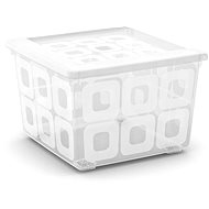 KIS Square Box with wheels 28 litres transparent - Storage Box