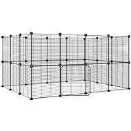 SHUMEE 28-panelová ohrádka pre zvieratá s dvierkami čierna 35 × 35 cm oceľ, 3114044 - Klietka pre hlodavce