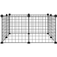 SHUMEE 8-panelová ohrádka pre zvieratá čierna 35 × 35 cm oceľ, 171621 - Klietka pre hlodavce