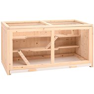 SHUMEE Cage for hamsters 89,5 × 45 × 45 cm solid fir wood - Cage for Rodents