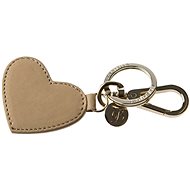 Balmuir Heart leather keyring, beige - Keychain