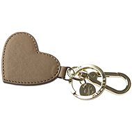 Balmuir Heart leather keyring, light brown - Keychain
