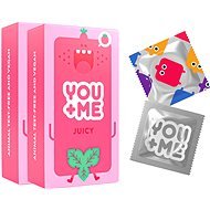 YOU ME Juicy kondomy se šťavnatým jahodovým aroma, 2× 12 ks - Condoms