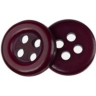 Bellatex Button 1 cm burgundy 4 holes 366285R set of 6 - Button