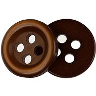 Bellatex Button 1 cm brown 4 holes 366285P set of 6 - Button
