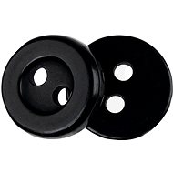 Bellatex Button 1 cm black 2 holes 401237 set of 6 - Button