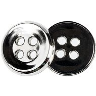 Bellatex Button 1,3 cm silver 4 holes 343991B set of 6 - Button