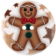 BELLATEX Button 3,5 cm Christmas gingerbread - 401664 - set of 3 - Button