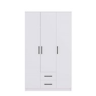 Topeshop Roma 3D2S Three-door wardrobe with mirror, white - Wardrobe