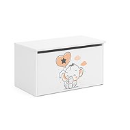 Kobi Daria toy chest 42 × 40 × 73 cm, white, Elephant - Chest