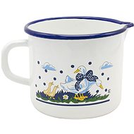 Enamel milk jug 1 l, goose decor - Milk Pitcher