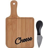 Koopman Bamboo Cheese Cutting Board Set of 2 pieces. (Cutting Board 20x12x1cm, Knife 11cm) - Chopping Board