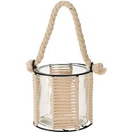 Koopman Glass lantern with rope - large - Lantern