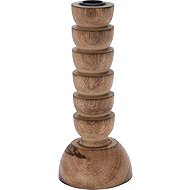 Koopmann International Wooden candle holder for conical candle 85 × 85 × 205 mm, natural - Candlestick