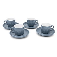 KOOPMAN Porcelain coffee set grey 4×230ml - Set of Cups