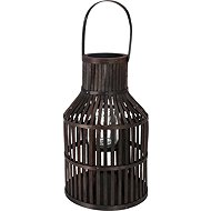 Koopmann Wooden lamp with curtain, 25,5 × 42 cm, dark brown - Lantern