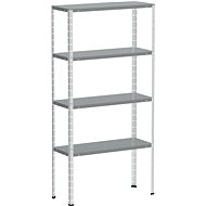 Kovona metal shelf, 145 × 75 × 30 cm, 4 shelves, white - Shelving Unit