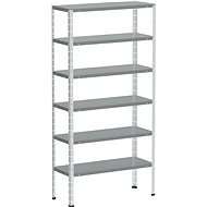 Kovona metal shelf, 205 × 70 × 30 cm, 6 shelves, white - Shelving Unit