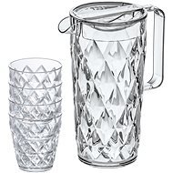 Koziol Sada sklenic 250 ml 4 ks se džbánem 1,6 l Crystal křišťálově čirá - Glass