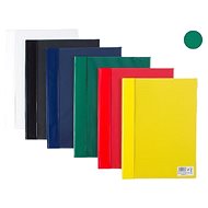CARDBOARD P+P plastic, with pocket on the front side, A4, green - packing 5 pcs - Document Folder