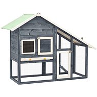 SHUMEE Rabbit hutch grey and white 140 × 63 × 120 cm solid fir wood - Rabbit Hutch