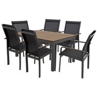 DOPPLER Sofa set EXPERTWOOD Plus, 6+1, aluminium, anthracite - Garden Furniture