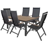DOPPLER Sofa set EXPERTWOOD Plus, 6+1, aluminium - Garden Furniture