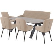 DOPPLER Garden set NOVA PARIS, luxury with bench, 4+1+1, mocca 1 - Garden Furniture