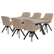 DOPPLER Garden set NOVA PARIS, luxury, swivel, 6+1, mocca - Garden Furniture
