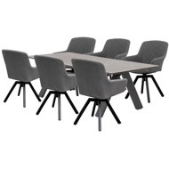 DOPPLER Garden set NOVA PARIS, luxury, swivel, 6+1, grey - Garden Furniture