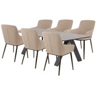 DOPPLER Garden set NOVA PARIS, luxury, solid, 6+1, mocca - Garden Furniture