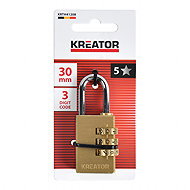 Kreator KRTH41208 Combination Padlock 40mm Three-Digit Code - Padlock