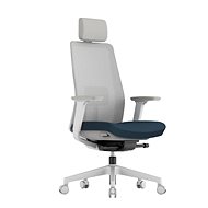 KREDE K10 White with headrest blue - Office Chair