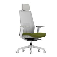 KREDE K10 White with headrest green - Office Chair