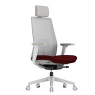 KREDE K10 White with headrest red - Office Chair