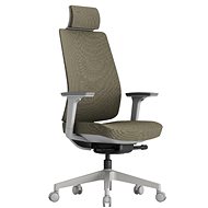 KREDE K50 White with headrest beige - Office Chair
