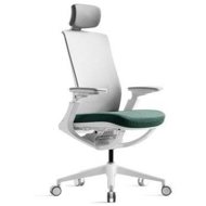 Bestuhl ROLY White with headrest green - Office Chair