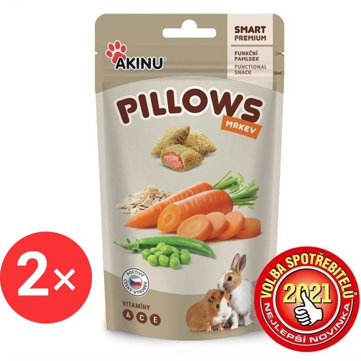 Akinu Pillows with carrot for rodents 2 × 40 g - Treats for Rodents