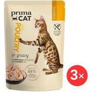 PrimaCat Poultry fillets in juice 3 × 85 g - Cat Food Pouch