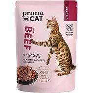PrimaCat Food Pouch, Fillets with Beef in Gravy, 85g - Cat Food Pouch