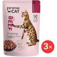 PrimaCat Capsule Fillets with beef in juice 3 × 85 g - Cat Food Pouch