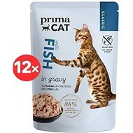 PrimaCat Food Pouch Fillets with Fish in Juice 12 × 85g - Cat Food Pouch