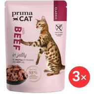 PrimaCat Capsule Fillets with beef in jelly 3 × 85 g - Cat Food Pouch