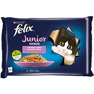 Felix Fantastic Junior pouches for kittens, chicken and salmon in jelly 4x85g - Cat Food Pouch