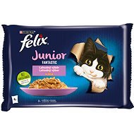 Felix Fantastic Junior s kuraťom a lososom v želé 4× 85 g - Kapsička pre mačky
