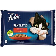 Felix Fantastic pouches for cats, beef and chicken in jelly, 4x85g - Cat Food Pouch