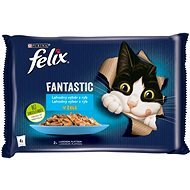 Felix Fantastic with  Salmon and Flounder in Jelly 4 x 85g - Cat Food Pouch
