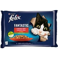 Felix Fantastic s kuraťom a paradajkami, s hovädzím a mrkvou v želé 4× 85 g - Kapsička pre mačky