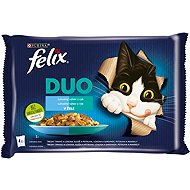 Felix Fantastic DUO cod and salmon, salmon and sardines, herring and trout, trout and mackerel 4x85g - Cat Food Pouch