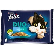 Felix Fantastic DUO  Cod and Salmon, Salmon and Sardines, Herring and Trout, Trout and Mackerel 4 x  - Cat Food Pouch